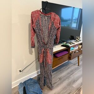 Free people Floral Long Sleeve Jumpsuit